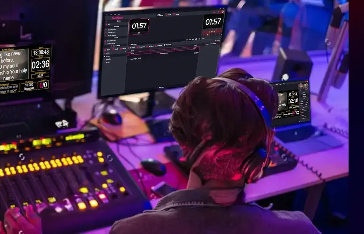 Person working with FreeShow